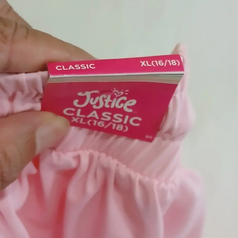 Justice Girls XL 16/18 Pink Flutter Skort Shorts 2-in-1 Athletic NWT Drawstring